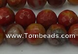 CCJ463 15.5 inches 10mm faceted round colorful jasper beads