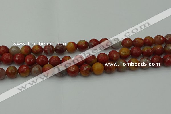 CCJ463 15.5 inches 10mm faceted round colorful jasper beads