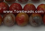 CCJ464 15.5 inches 12mm faceted round colorful jasper beads