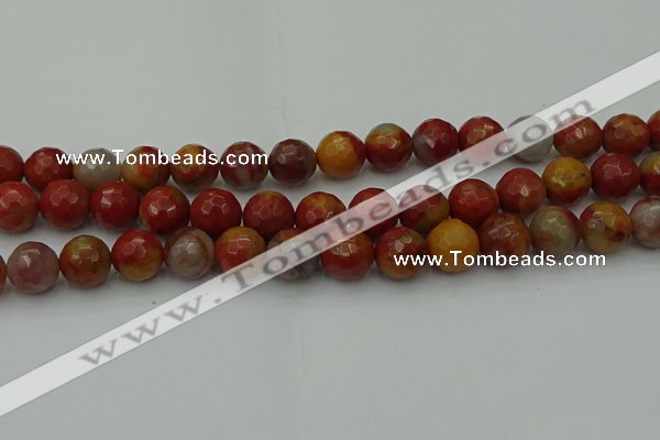 CCJ464 15.5 inches 12mm faceted round colorful jasper beads
