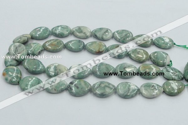 CCJ52 15.5 inches 18*25mm flat teardrop African jade gemstone beads