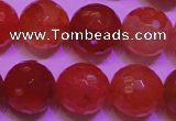 CCL54 15 inches 10mm faceted round carnelian gemstone beads