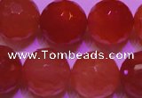 CCL55 15 inches 12mm faceted round carnelian gemstone beads