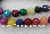 CCN1001 15.5 inches 4mm faceted round multi colored candy jade beads
