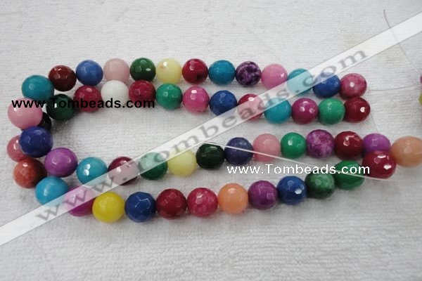 CCN1001 15.5 inches 4mm faceted round multi colored candy jade beads