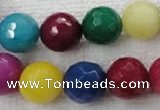 CCN1008 15.5 inches 18mm faceted round multi colored candy jade beads