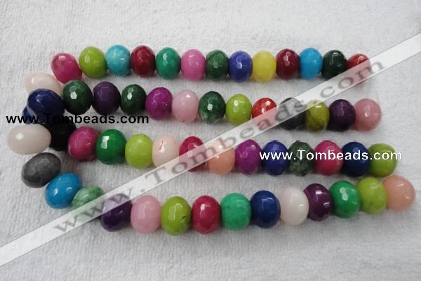 CCN1011 15.5 inches 8*12mm faceted rondelle multi colored candy jade beads