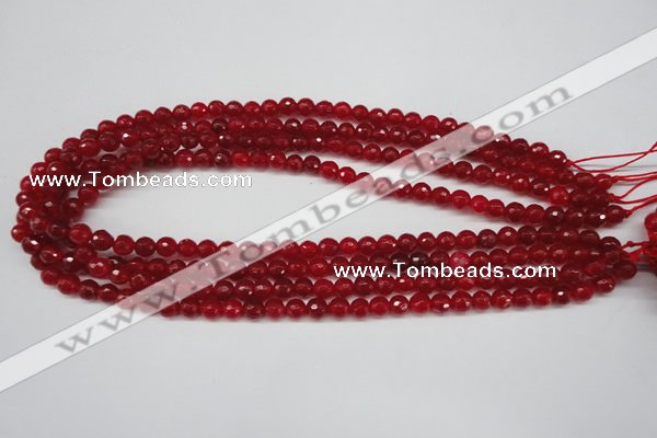 CCN1242 15.5 inches 6mm faceted round candy jade beads wholesale