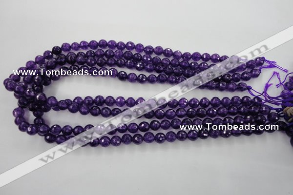 CCN1253 15.5 inches 8mm faceted round candy jade beads wholesale