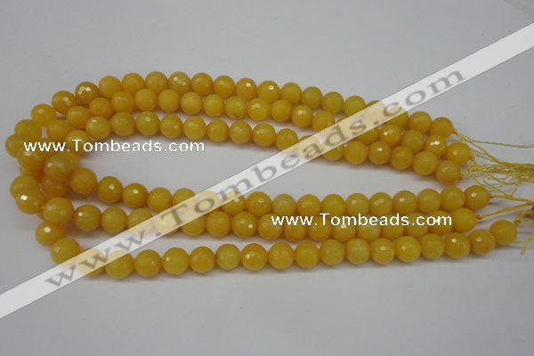 CCN1274 15.5 inches 10mm faceted round candy jade beads wholesale