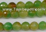 CCN1294 15.5 inches 10mm faceted round rainbow candy jade beads