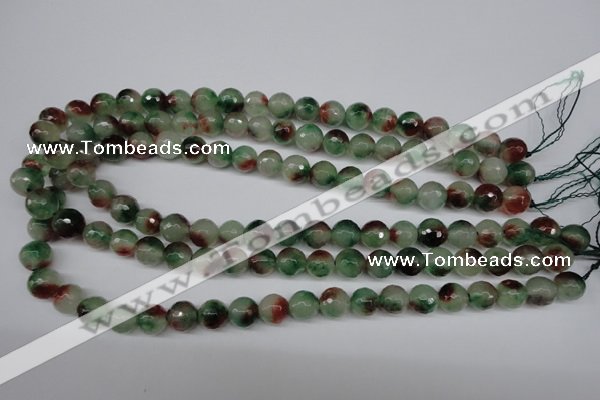 CCN1304 15.5 inches 10mm faceted round rainbow candy jade beads
