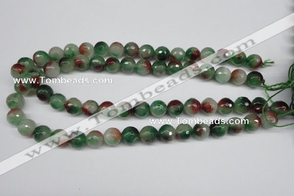 CCN1305 15.5 inches 12mm faceted round rainbow candy jade beads