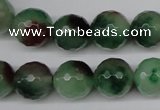 CCN1306 15.5 inches 14mm faceted round rainbow candy jade beads