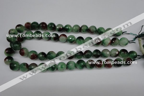 CCN1306 15.5 inches 14mm faceted round rainbow candy jade beads