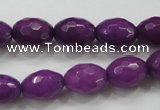 CCN1453 15.5 inches 10*14mm faceted rice candy jade beads wholesale