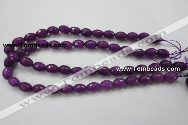 CCN1453 15.5 inches 10*14mm faceted rice candy jade beads wholesale