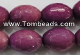 CCN1456 15.5 inches 15*20mm faceted rice candy jade beads wholesale