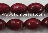 CCN1465 15.5 inches 13*18mm faceted rice candy jade beads wholesale