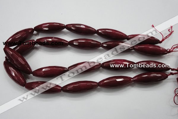CCN1469 15.5 inches 14*40mm faceted rice candy jade beads wholesale
