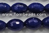 CCN1475 15.5 inches 13*18mm faceted rice candy jade beads wholesale