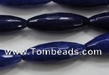 CCN1478 15.5 inches 10*30mm faceted rice candy jade beads wholesale