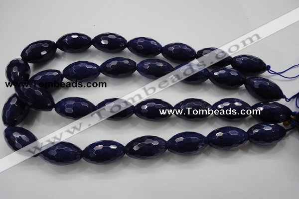 CCN1479 15.5 inches 15*25mm faceted rice candy jade beads wholesale