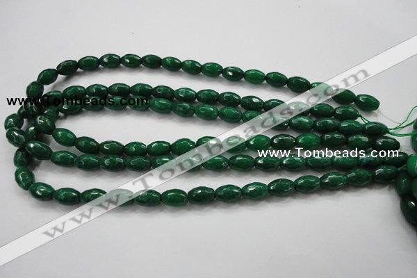 CCN1482 15.5 inches 8*12mm faceted rice candy jade beads wholesale