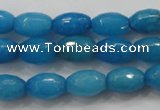 CCN1492 15.5 inches 8*12mm faceted rice candy jade beads wholesale