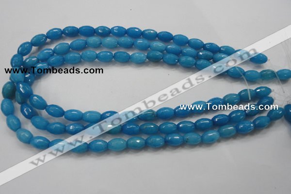 CCN1492 15.5 inches 8*12mm faceted rice candy jade beads wholesale