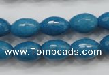 CCN1493 15.5 inches 10*14mm faceted rice candy jade beads wholesale