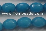 CCN1494 15.5 inches 12*16mm faceted rice candy jade beads wholesale