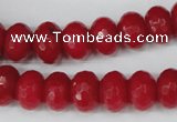 CCN153 15.5 inches 8*12mm faceted rondelle candy jade beads