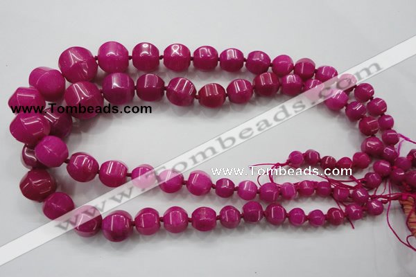 CCN1530 15.5 inches 8*8mm - 20*20mm pumpkin candy jade beads