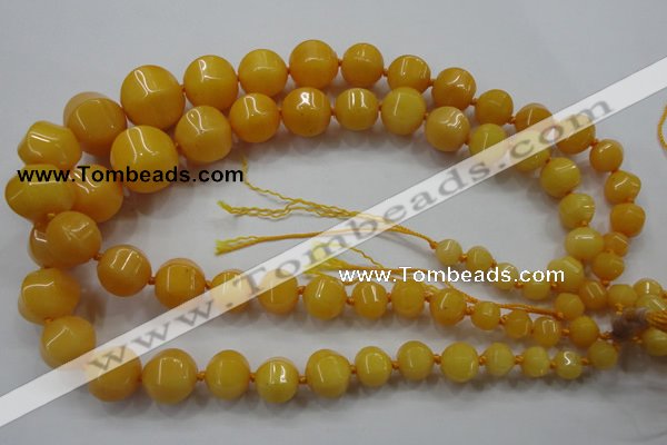 CCN1532 15.5 inches 8*8mm - 20*20mm pumpkin candy jade beads