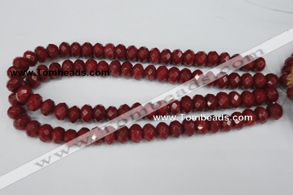 CCN154 15.5 inches 8*12mm faceted rondelle candy jade beads