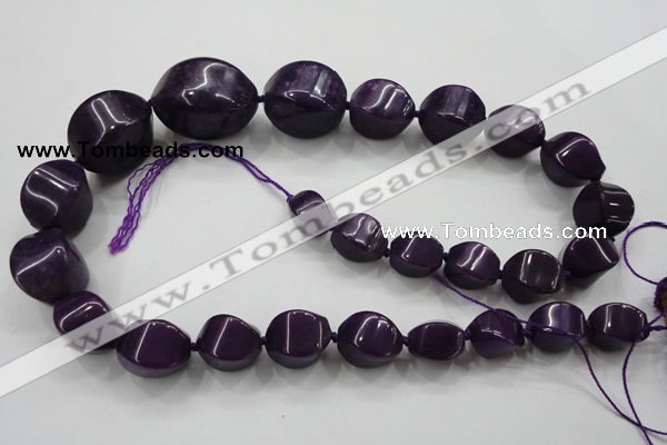 CCN1545 15.5 inches 10*14mm - 20*30mm twisted tetrahedron candy jade beads