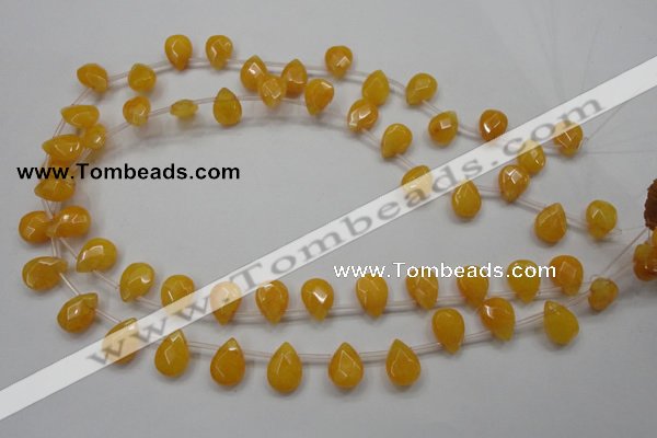 CCN1582 15.5 inches 10*14mm briolette candy jade beads wholesale