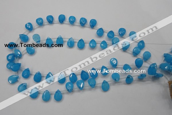 CCN1583 15.5 inches 10*14mm briolette candy jade beads wholesale