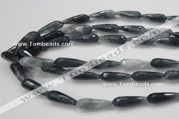 CCN1612 15 inches 10*30mm faceted teardrop candy jade beads