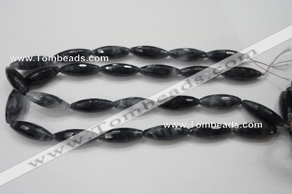 CCN1618 15.5 inches 10*30mm faceted rice candy jade beads