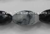 CCN1619 15.5 inches 15*25mm faceted rice candy jade beads