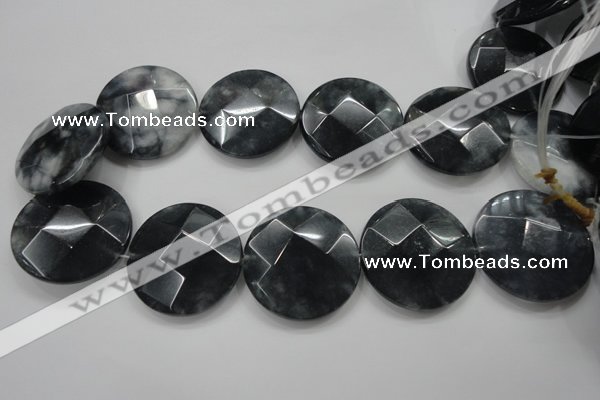 CCN1657 15.5 inches 40mm faceted coin candy jade beads