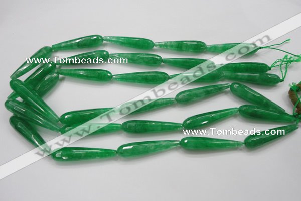 CCN1668 15.5 inches 8*40mm faceted teardrop candy jade beads wholesale