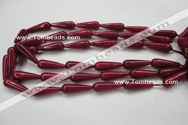 CCN1673 15.5 inches 10*30mm teardrop candy jade beads wholesale