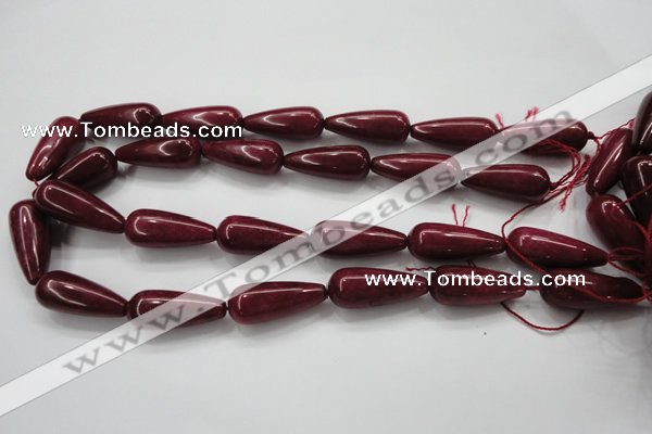 CCN1674 15.5 inches 12*30mm teardrop candy jade beads wholesale