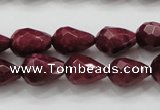 CCN1675 15.5 inches 10*14mm faceted teardrop candy jade beads wholesale