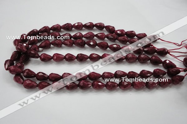 CCN1675 15.5 inches 10*14mm faceted teardrop candy jade beads wholesale