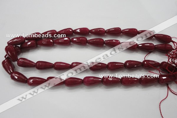 CCN1679 15.5 inches 10*20mm faceted teardrop candy jade beads wholesale