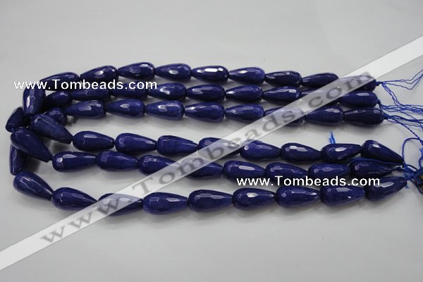 CCN1692 15.5 inches 10*20mm faceted teardrop candy jade beads wholesale